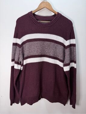 American Eagle Outfitters Maroon Crewneck Sweater Size L Tall  30x25.5